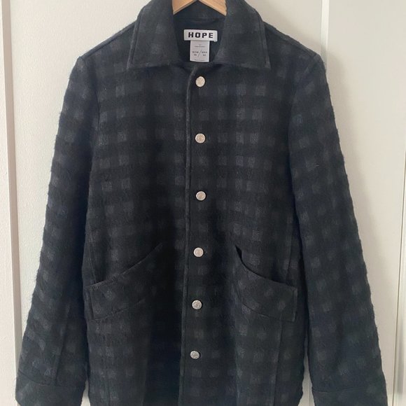 HOPE Stockholm Wool Blend French Check Jacket Coat - Picture 4 of 11
